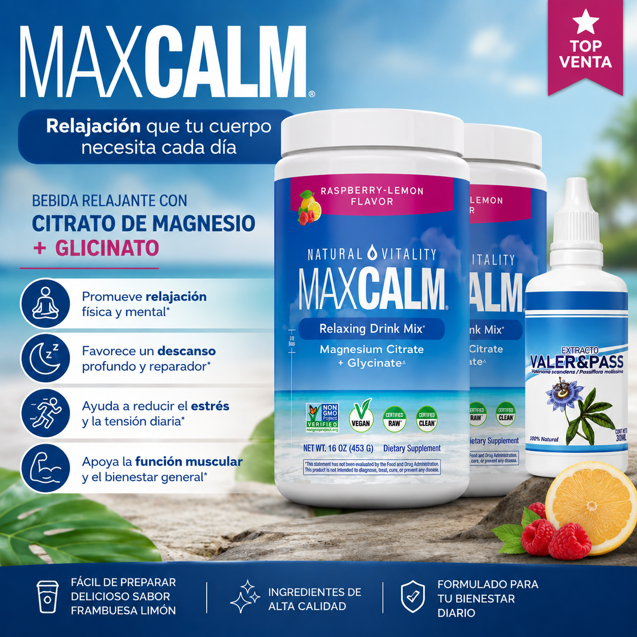 COMBO 2 MAXCALM + VALERIANA (VALER&PASS)